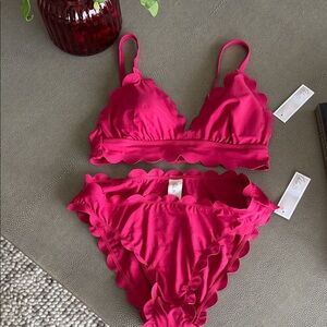 Chelsea28 Scalloped Fuchsia Bikini